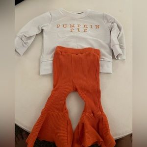 Pumpkin Pie shirt and pant combo. Size 18 mo